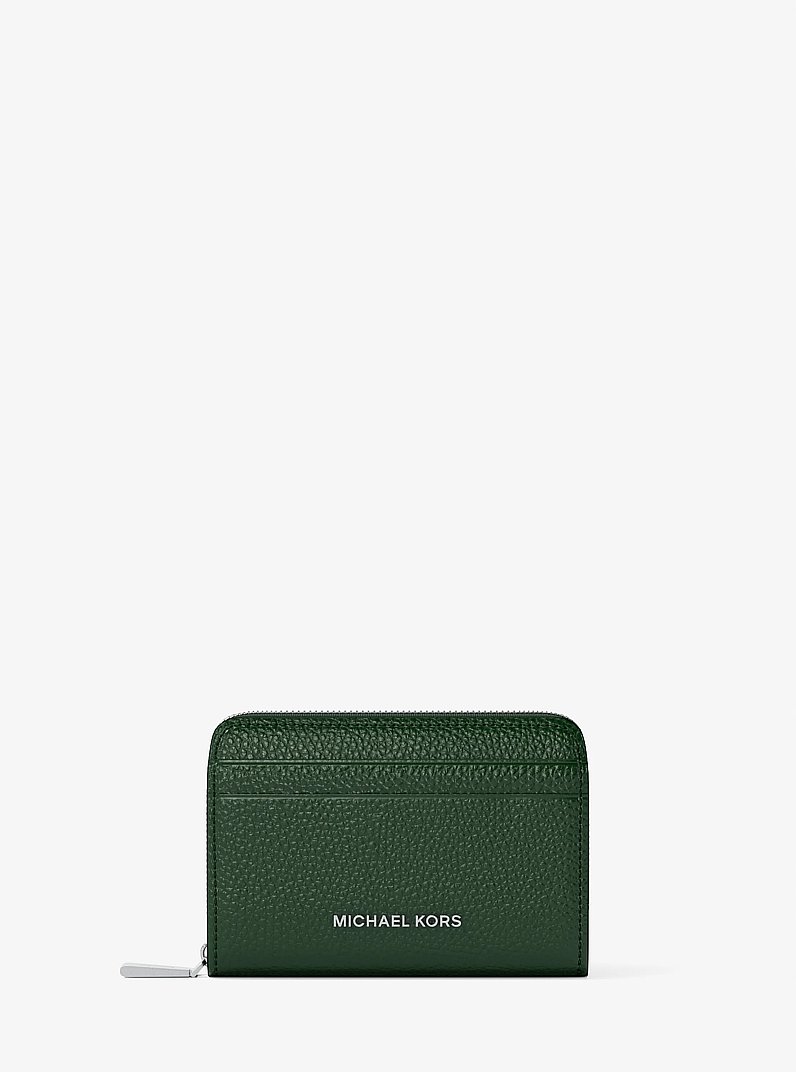 Jet Set Small Pebbled Leather Zip-Around Card Case