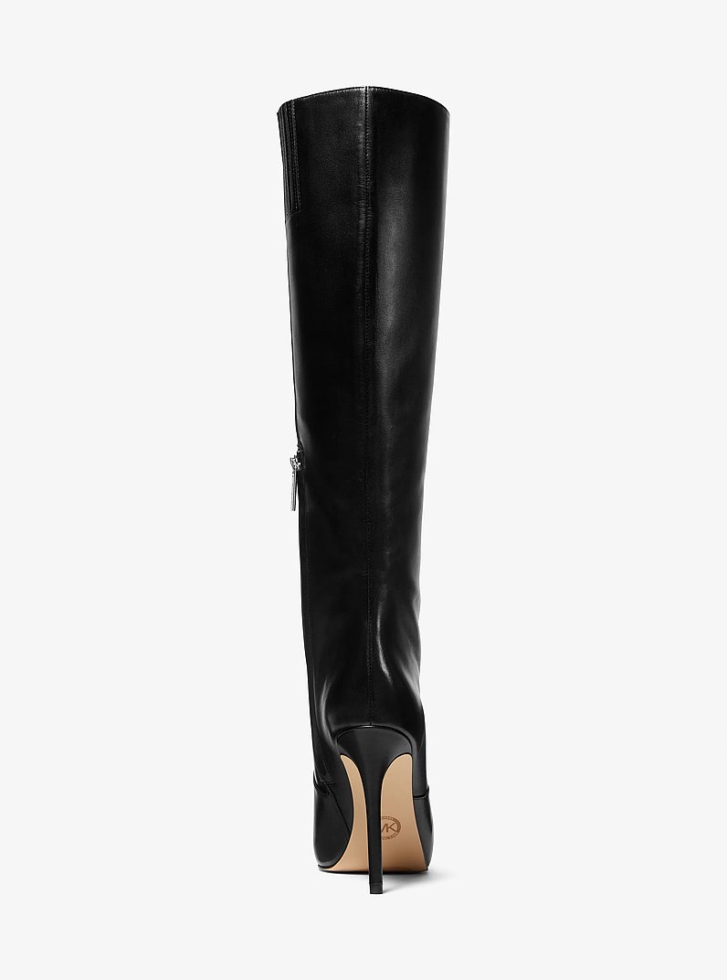 Rue Leather Knee Boot in BLACK | Michael Kors