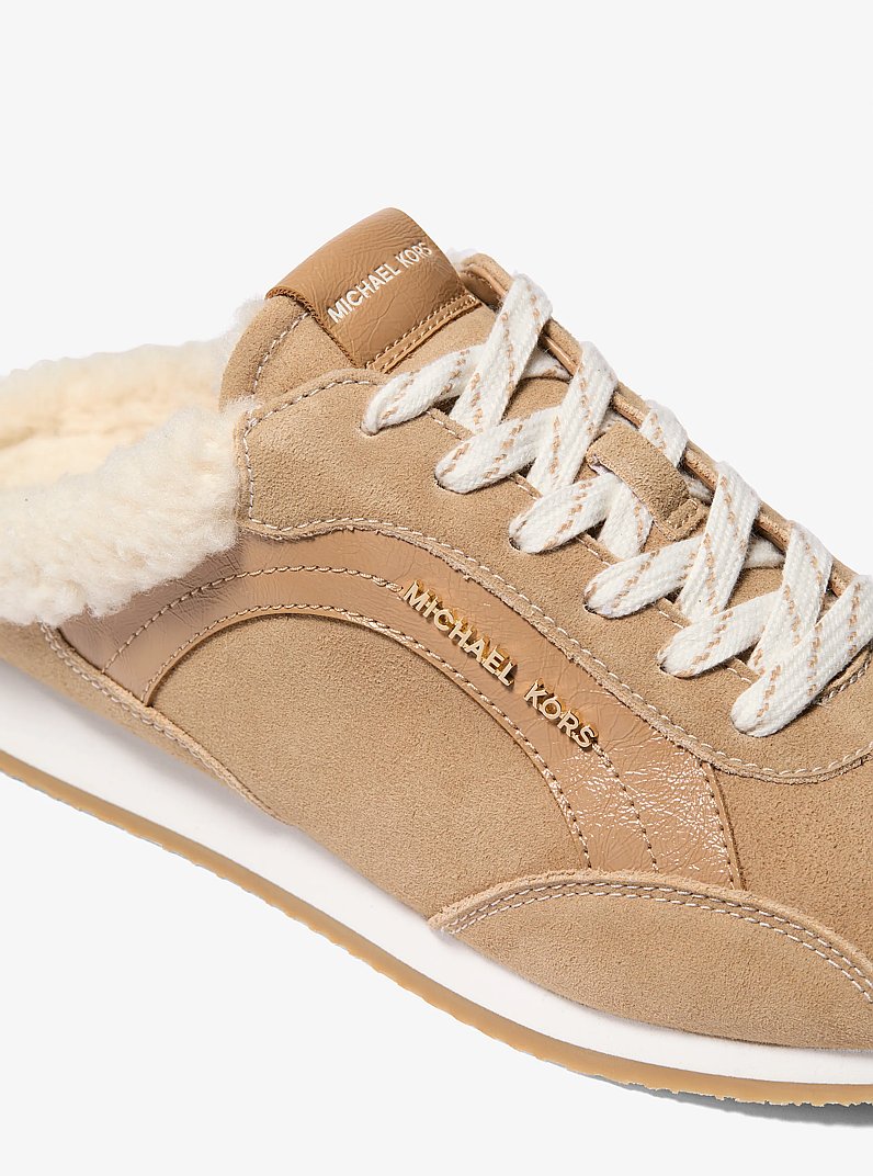 Avi Faux Shearling Trim Slip-On Sneaker in CAMEL | Michael Kors