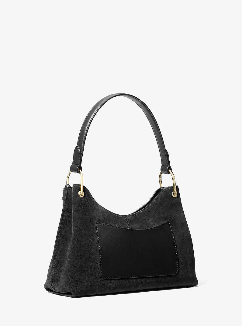 Borsa a spalla Joan media in pelle scamosciata in NERO | Michael Kors