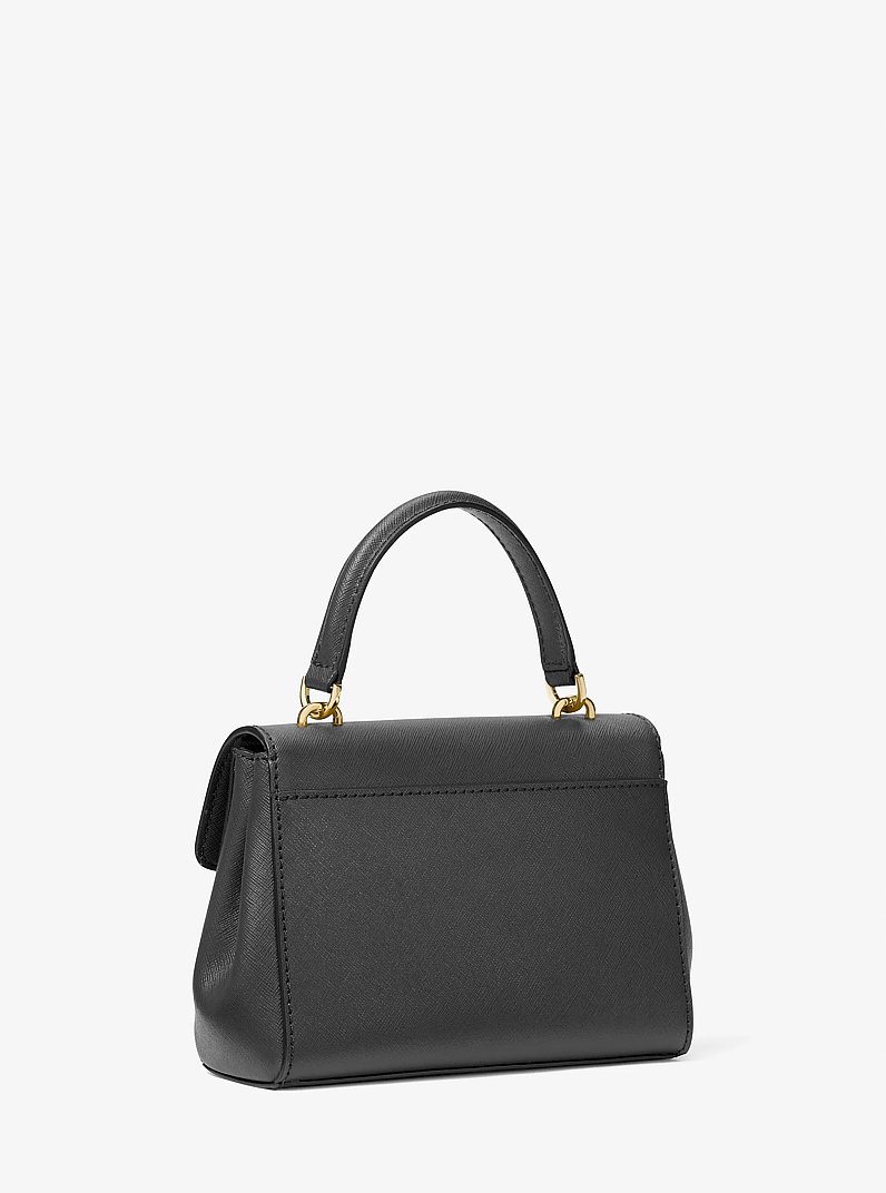 Ava Extra-Small Saffiano Leather Crossbody in BLACK | Michael Kors