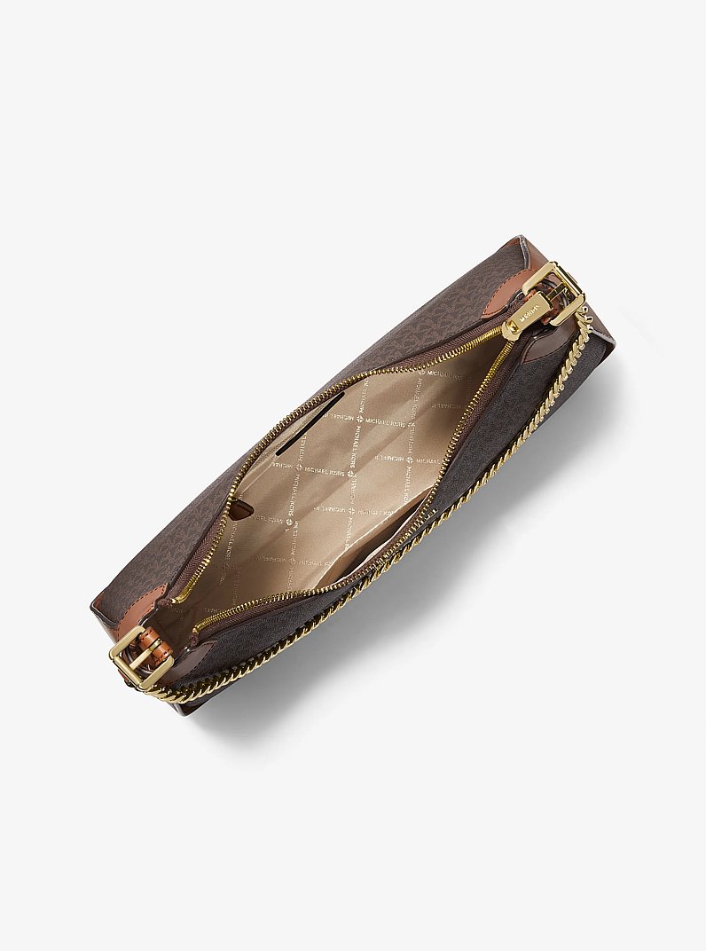 Wilma Large Signature Logo Shoulder Bag in BROWN | Michael Kors