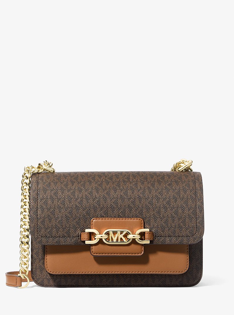Bolso de hombro Heather grande con logotipo in MARR&Oacute;N/BELLOTA | Michael Kors