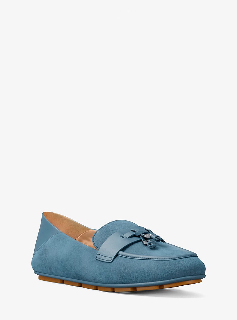 Zoe Suede Moccasin in DENIM | Michael Kors