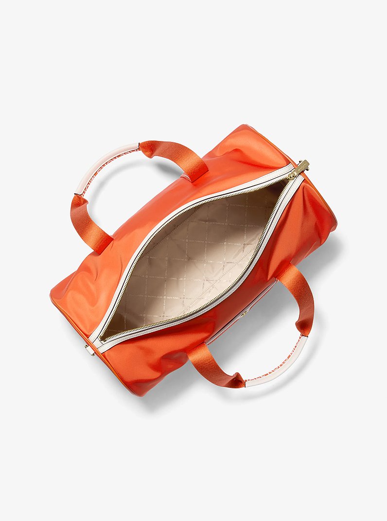 Jet Set Large Logo Tape Nylon Weekender Bag in RED CLAY | Michael Kors
