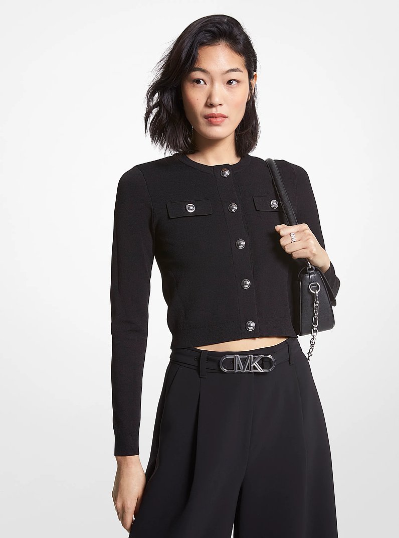 Stretch Knit Cropped Jacket