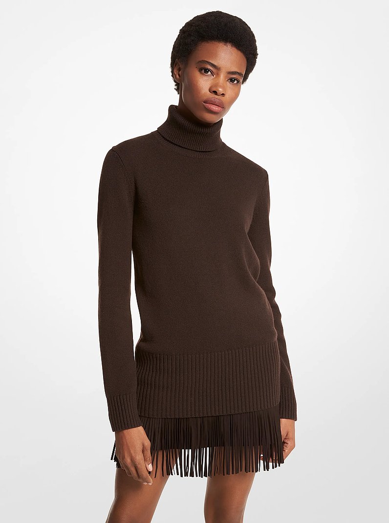 Cashmere Turtleneck Sweater in CHOCOLATE | Michael Kors