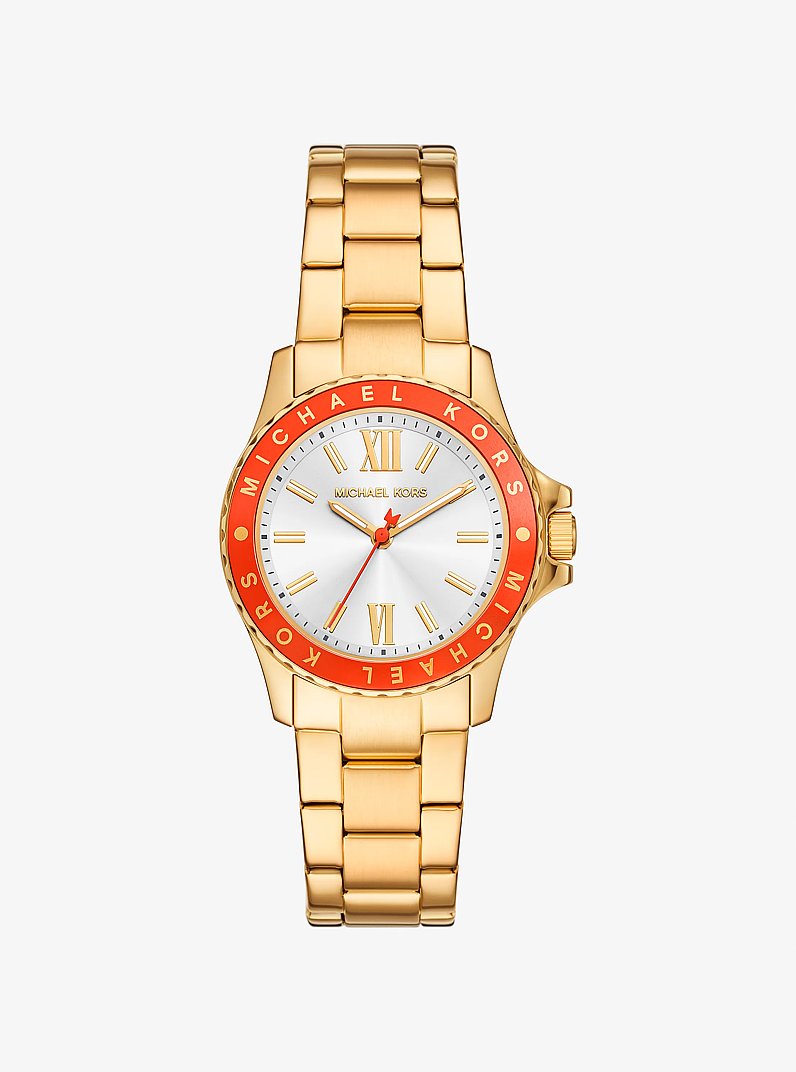 Mini Everest Gold-Tone Watch in RED CLAY | Michael Kors
