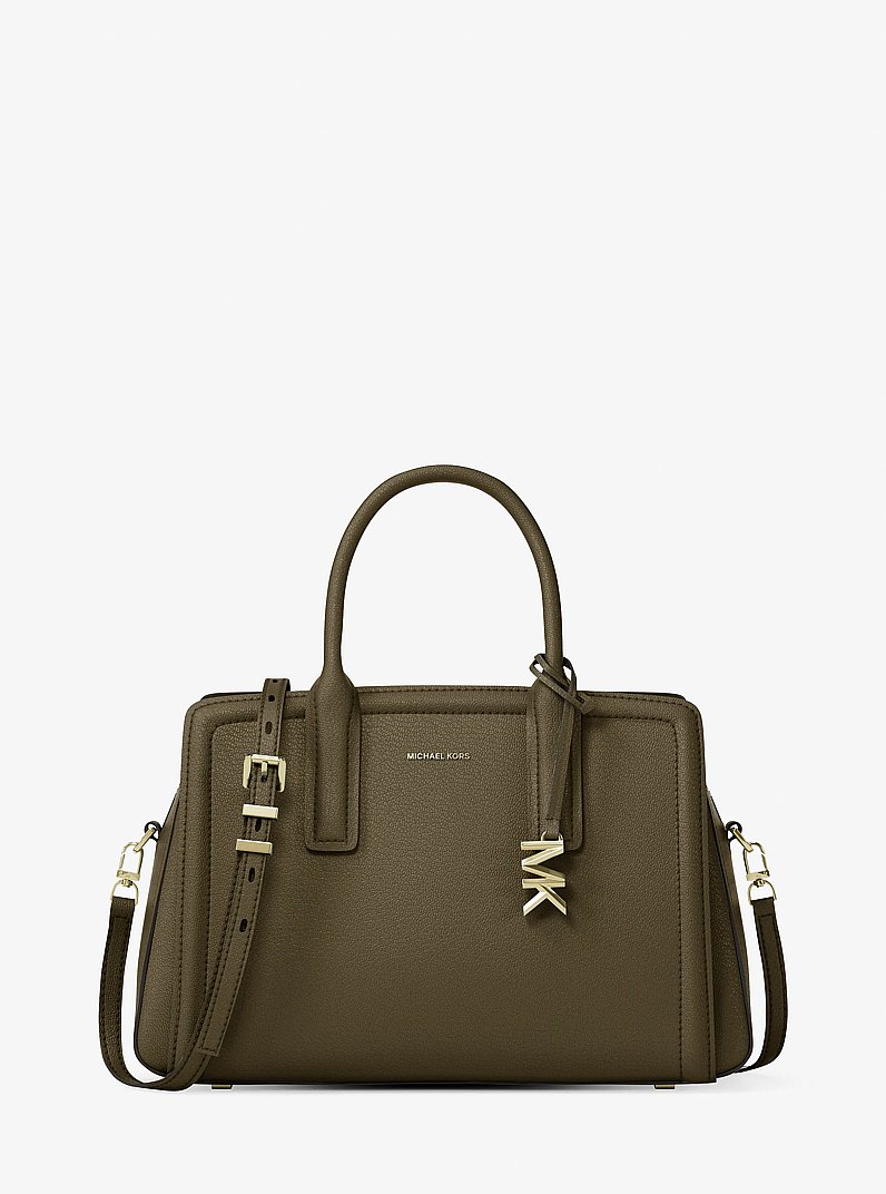 Sac Laila de taille moyenne en cuir in LODEN | Michael Kors