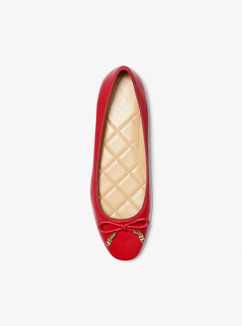 Nori Leather Ballet Flat in CRIMSON | Michael Kors