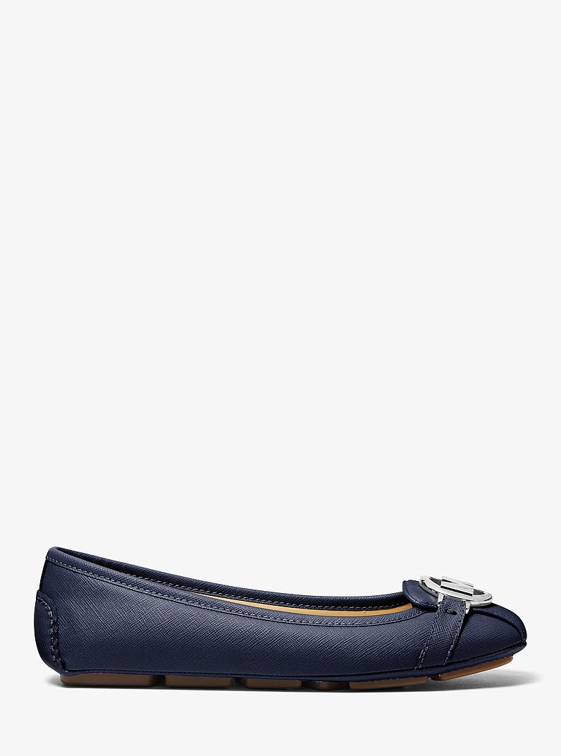 Fulton Faux Saffiano Leather Moccasin in NAVY | Michael Kors