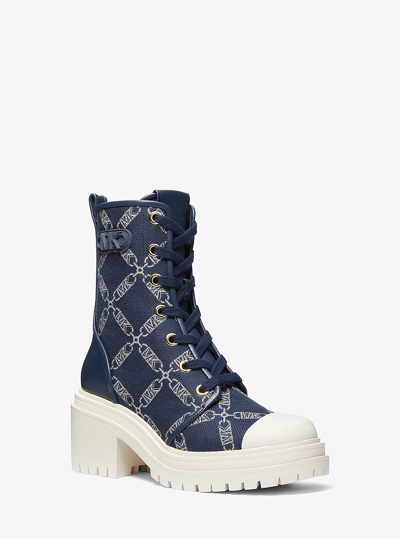 Botte de combat Hanley en jacquard &agrave; logo Empire in BLEU MARINE MULTI | Michael Kors