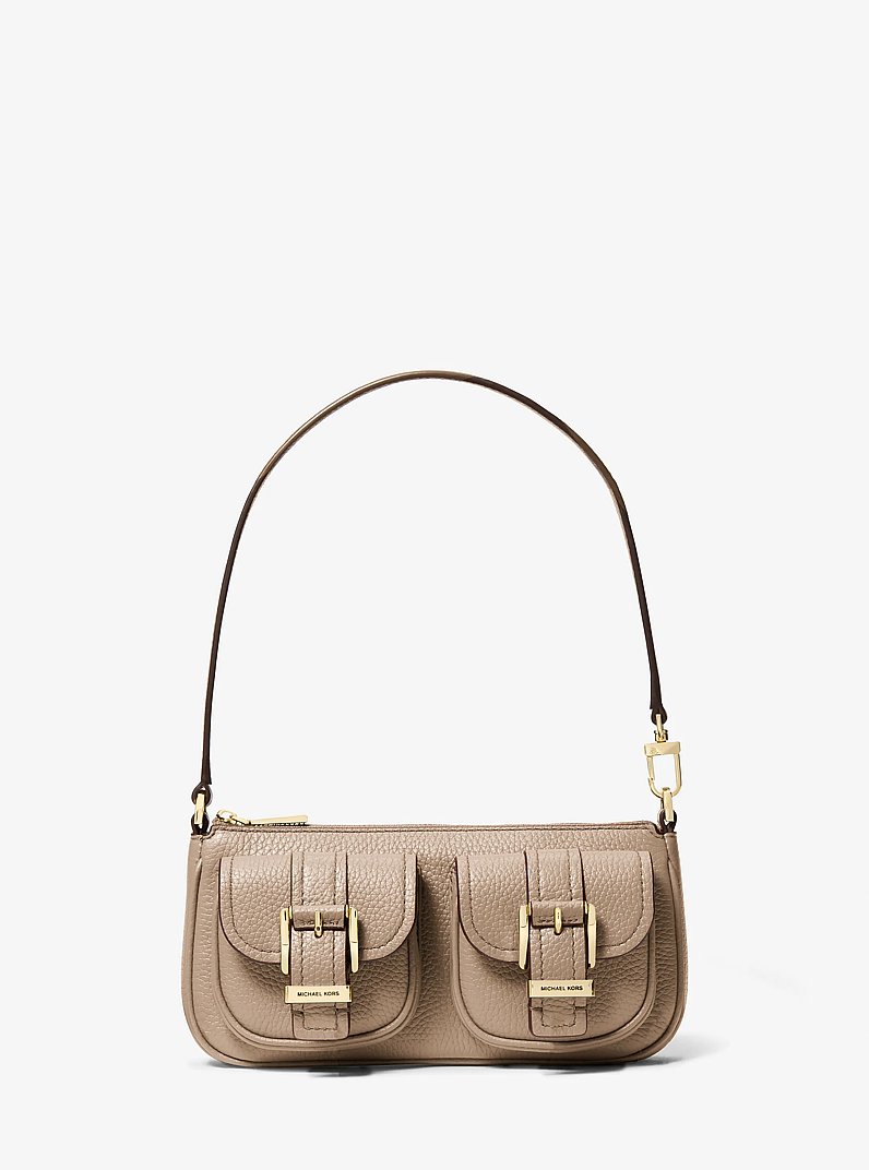 Pochette Zoe peque&ntilde;a de piel granulada in ABEDUL | Michael Kors