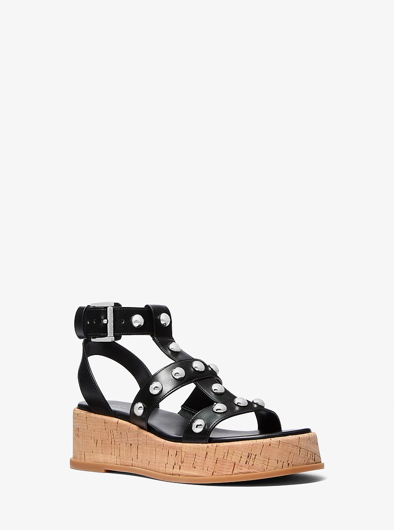 Selah Studded Platform Gladiator Sandal in BLACK | Michael Kors