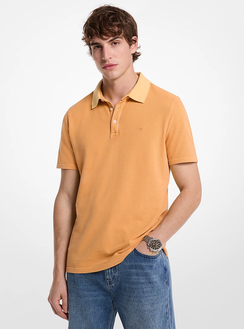 Polo en piqu&eacute; de coton in ORANGE POP | Michael Kors