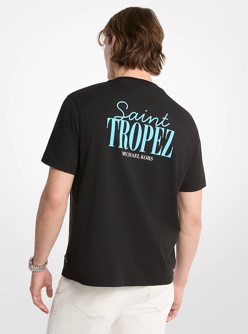 T-Shirt Saint Tropez aus Baumwoll-Jersey in SCHWARZ | Michael Kors