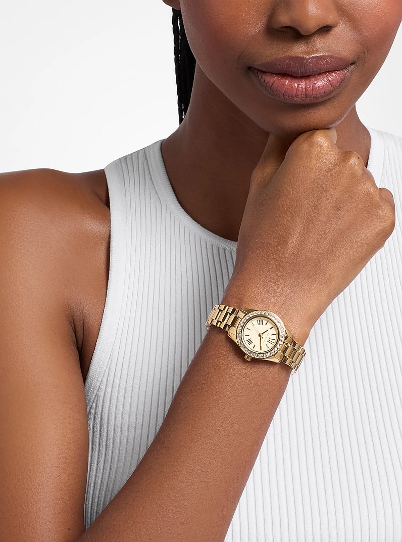 Lexington Brushed Gold-Tone Watch Gift Set in GOLD | Michael Kors