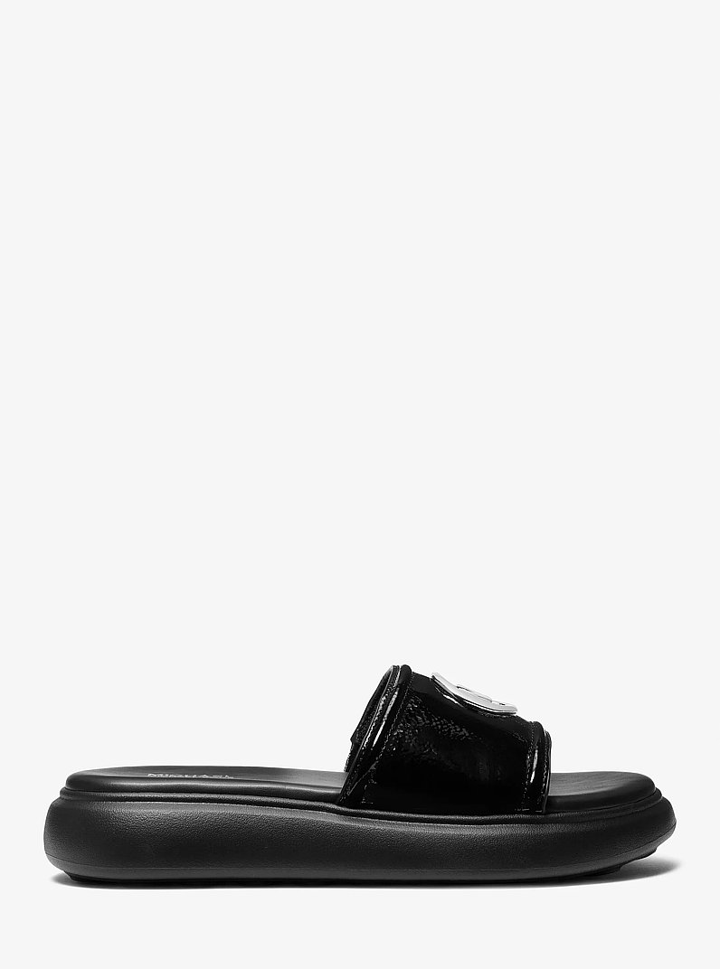 Romey Platform Slide Sandal in BLACK | Michael Kors
