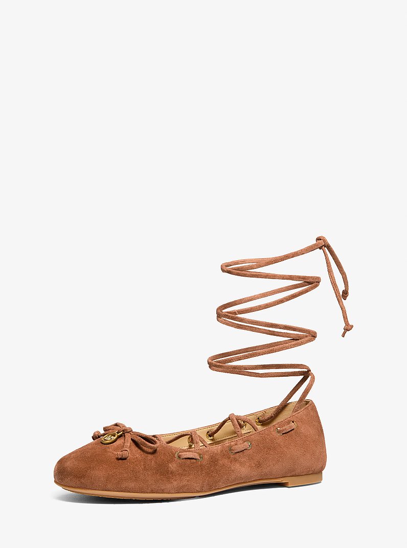 Shae Flex Suede Ballet Flat in LUGGAGE | Michael Kors