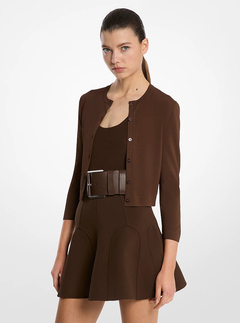 Stretch Viscose Baby Cardigan in JAVA | Michael Kors