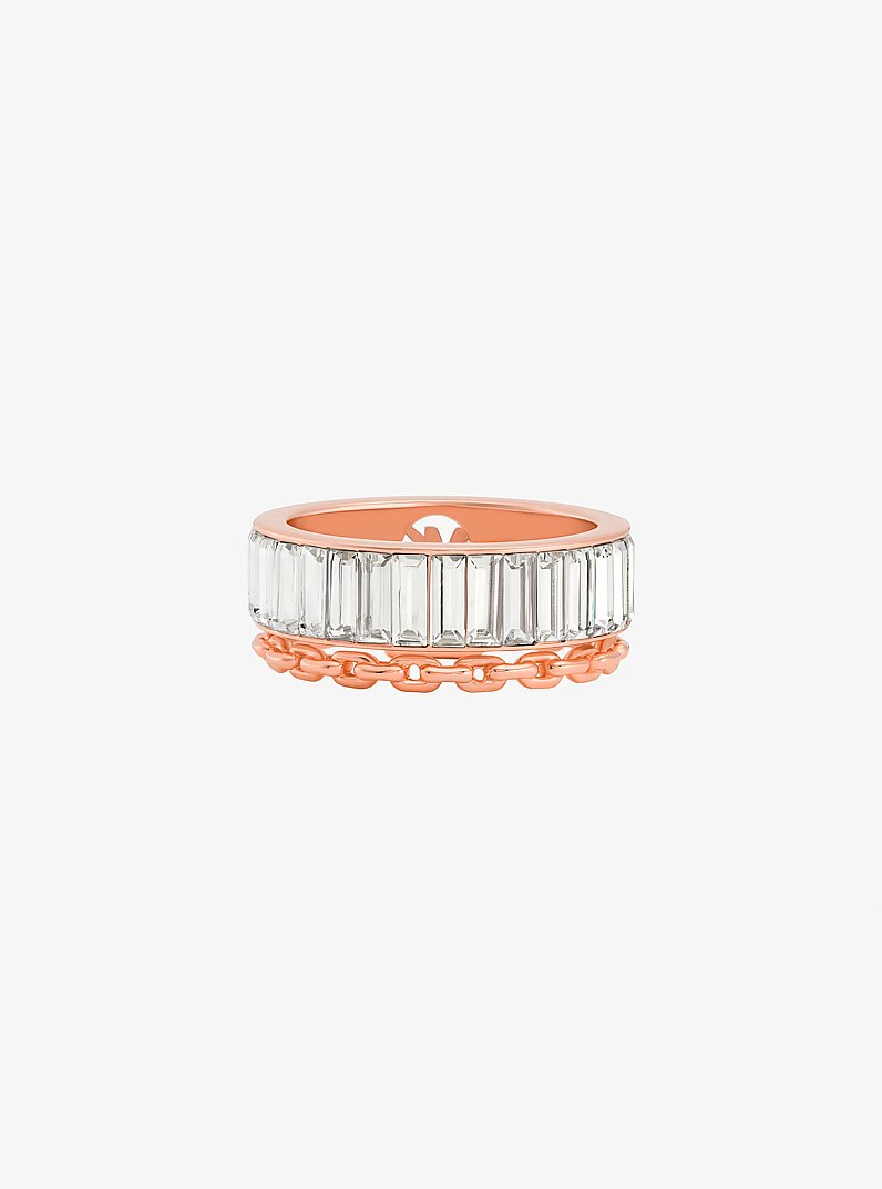 Cubic Zirconia Double Layered Ring in ROSE GOLD | Michael Kors