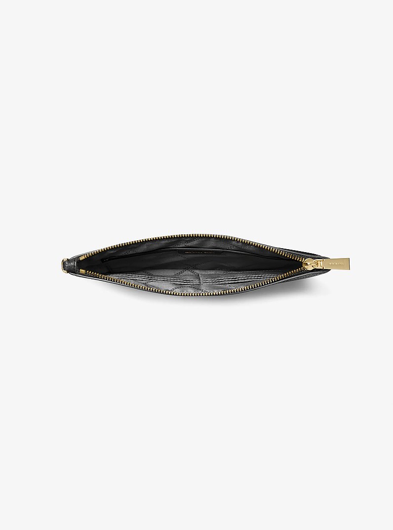 Bolso de pulsera grande de piel granulada