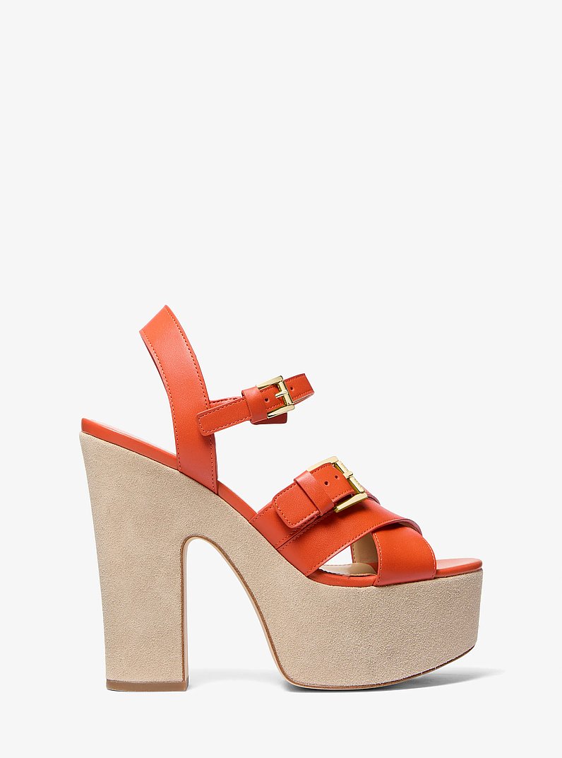 Sandale &agrave; plateforme Selah en cuir in ARGILE ROUGE | Michael Kors