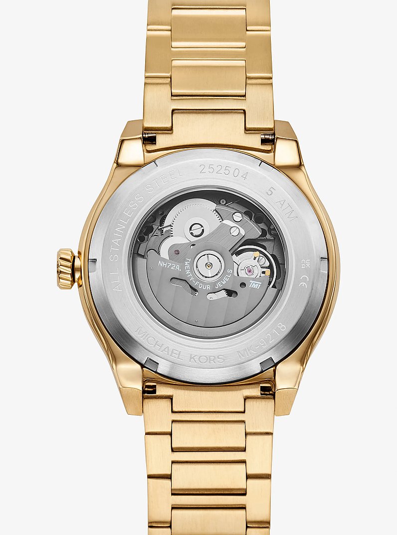Oversized Panorama Gold-Tone Watch in GOLD | Michael Kors