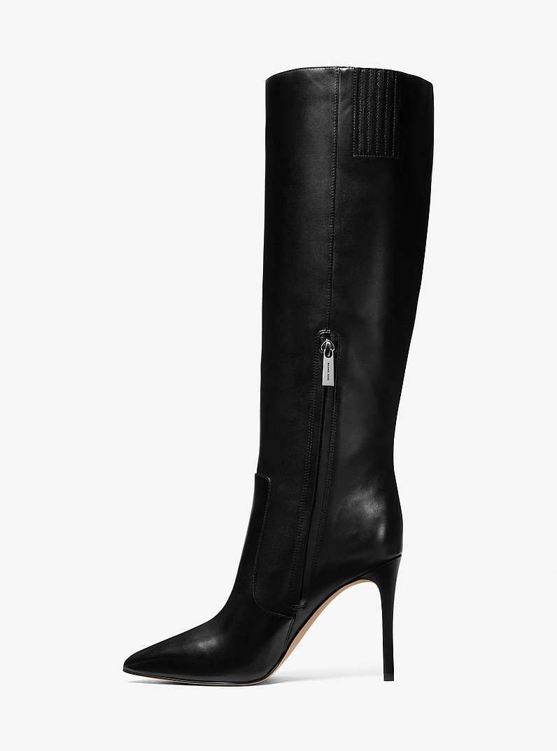 Rue Leather Knee Boot in BLACK | Michael Kors