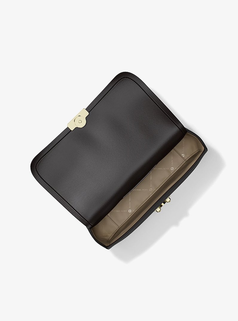 Tribeca Large Nubuck Leather Shoulder Bag in CHOCOLATE | Michael Kors