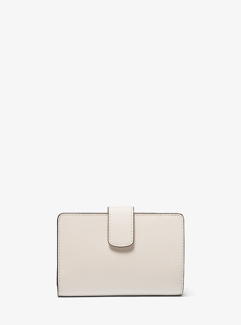 Cartera mediana de piel de grano cruzado in CREMA CLARO | Michael Kors