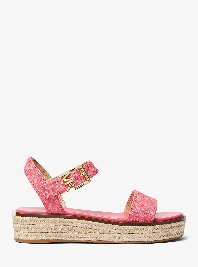Richie Logo Platform Espadrille Sandal in GERANIUM | Michael Kors