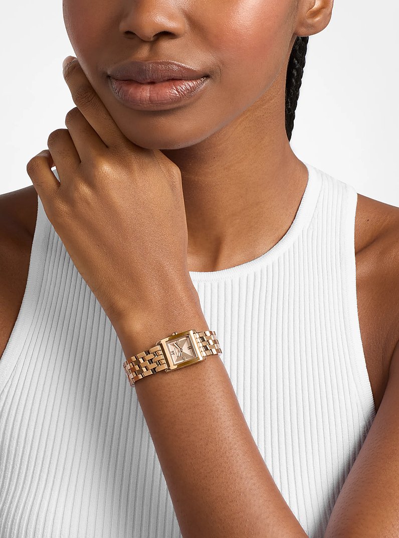 Micro Georgie Beige Gold-Tone Watch  in BEIGE GOLD | Michael Kors