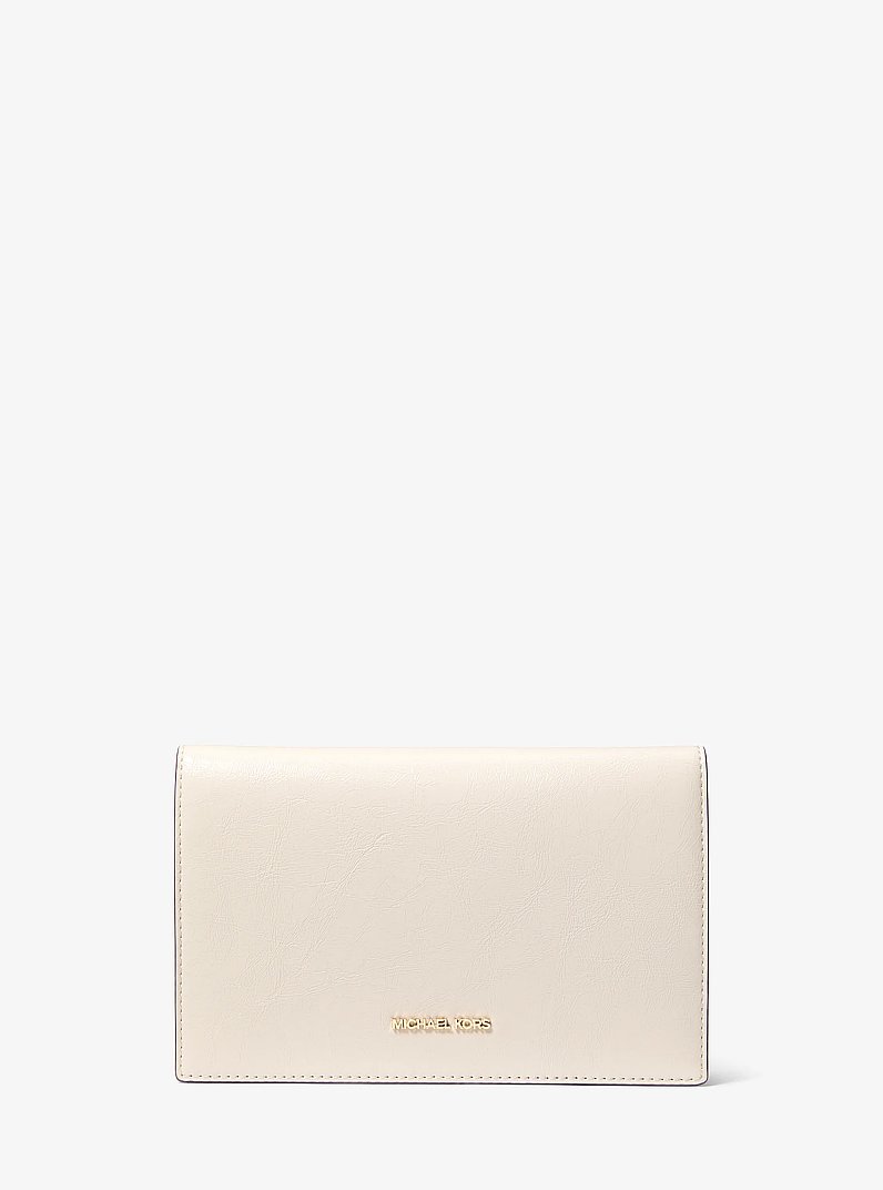 Jet Set Travel Small Smooth and Signature Logo 2-in-1 Clutch in LT CREAM | Michael Kors