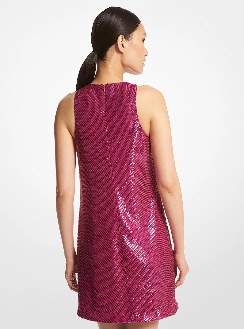 Vestido recto de georgette con adornos in FUCSIA INTENSO | Michael Kors