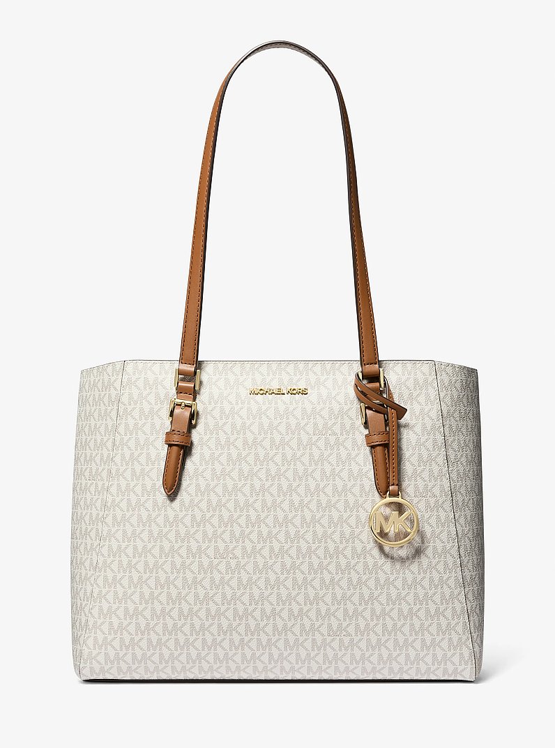 Bolso tote Charlotte grande 3 en 1 con logotipo in VAINILLA | Michael Kors