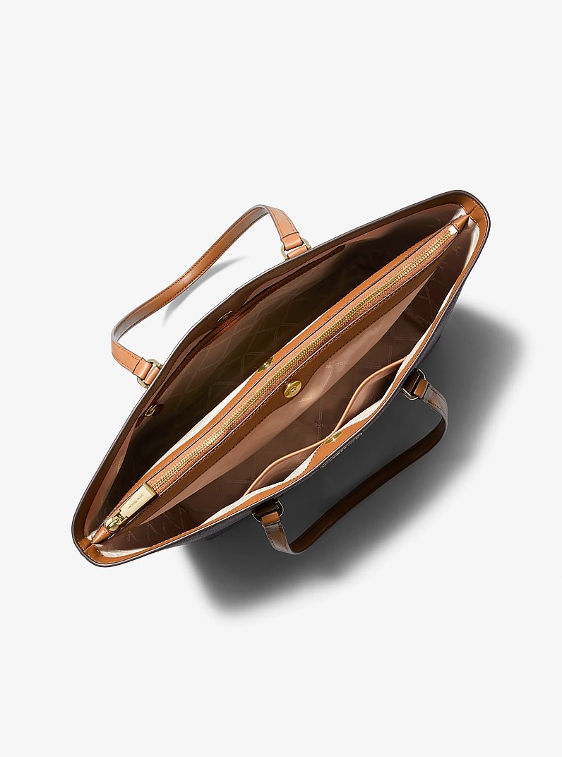 Shopper Temple Large mit Signature-Logomuster in BRN/EICHELBR | Michael Kors