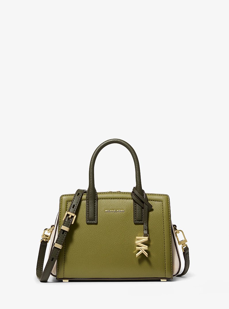 Laila Extra-Small Pebbled Leather Crossbody Bag in PSTACHIO MLT | Michael Kors