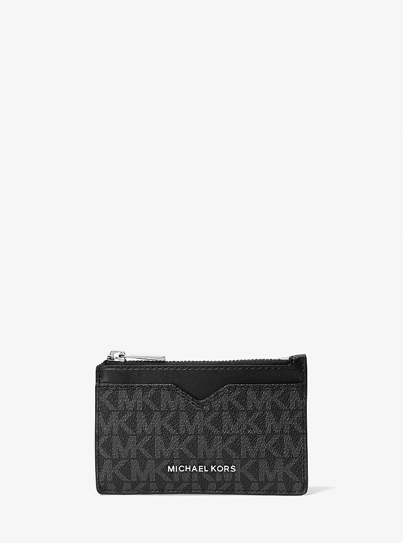 Hudson Signature Logo Card Case in BLACK | Michael Kors