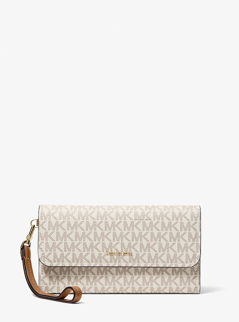 Pochette da polso Jet Set media con logo per smartphone in VANIGLIA/GHIANDA | Michael Kors