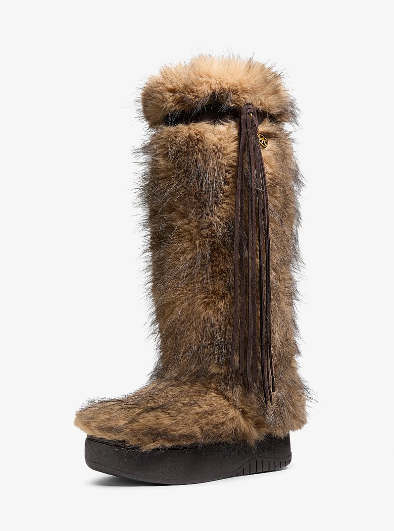 Starling Faux Fur Puffer Boot in DK CAMEL MLT | Michael Kors
