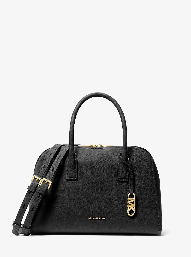 Bolso satchel Ashton mediano de piel granulada in NEGRO | Michael Kors