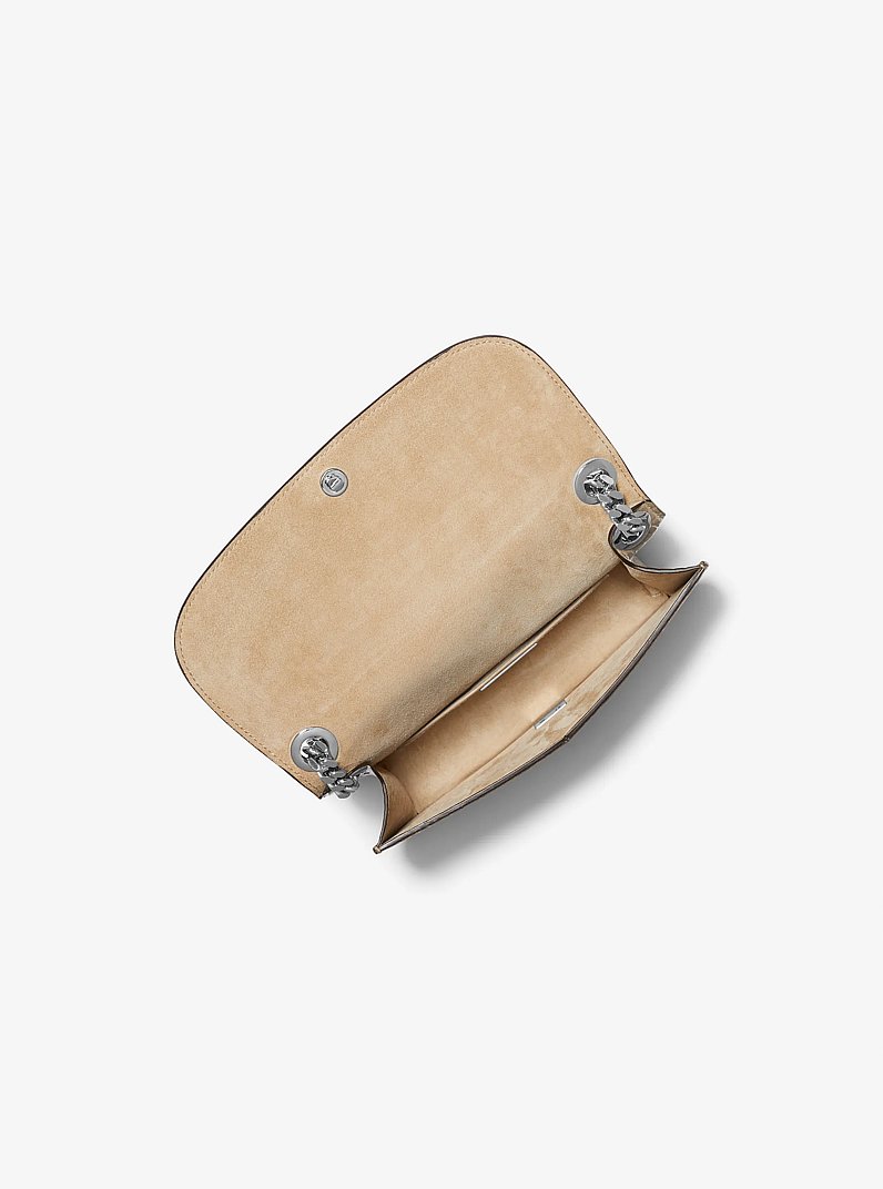 Christie Mini Crocodile Embossed Leather Envelope Bag in SAND | Michael Kors