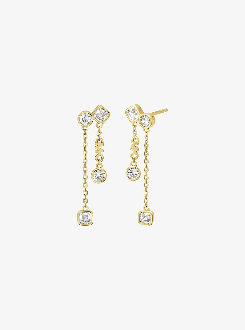 Precious Metal-Plated Sterling Silver Bezel Drop Earrings in GOLD | Michael Kors