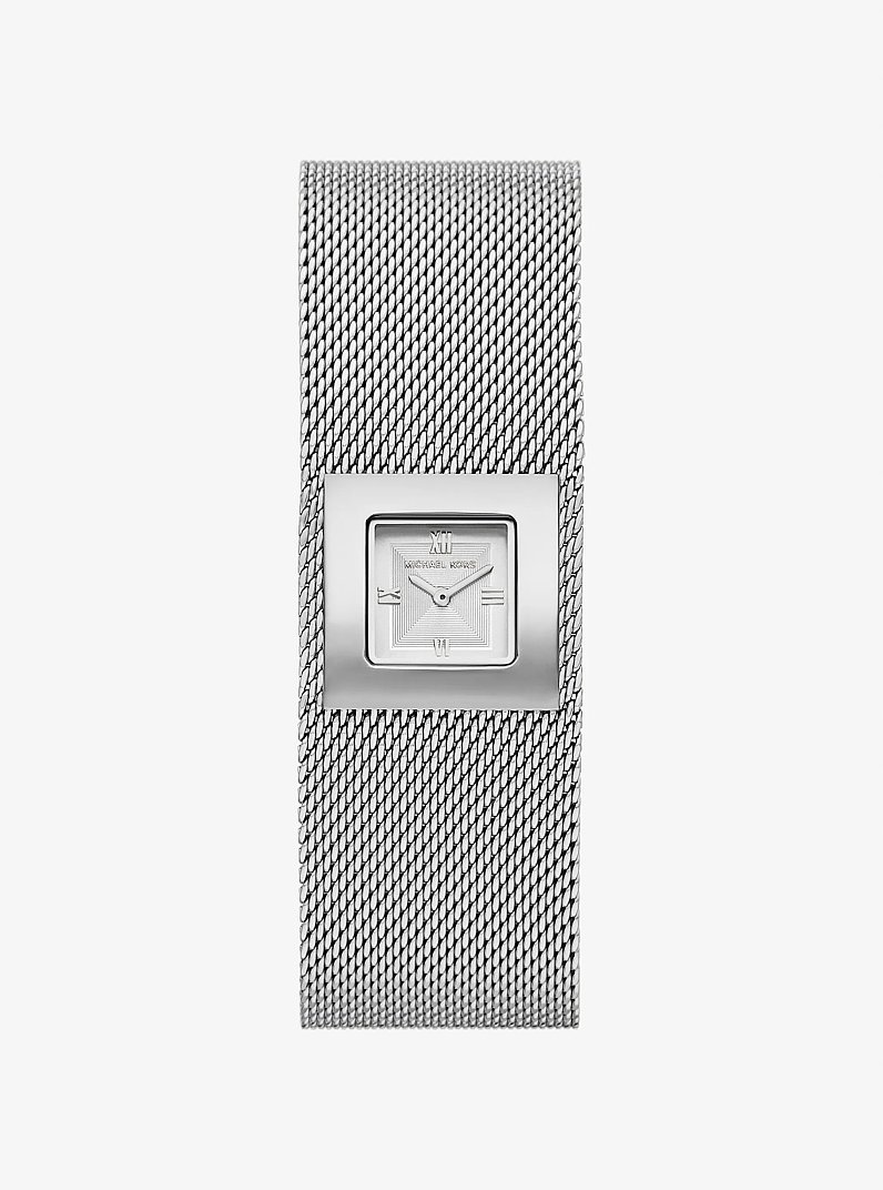 Georgie Petite Silver-Tone Mesh Watch in SILVER | Michael Kors