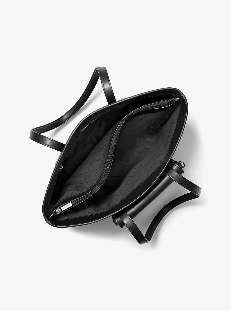 Jet Set Large 2-in-1 Pebbled Leather Tote Bag in BLACK - Sale