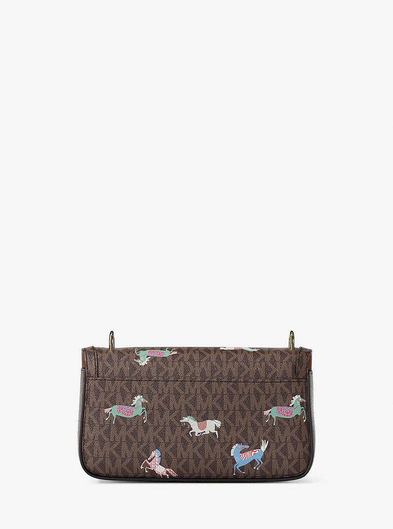 Tribeca Small Signature Logo Shoulder Bag in BRN/ACORN | Michael Kors