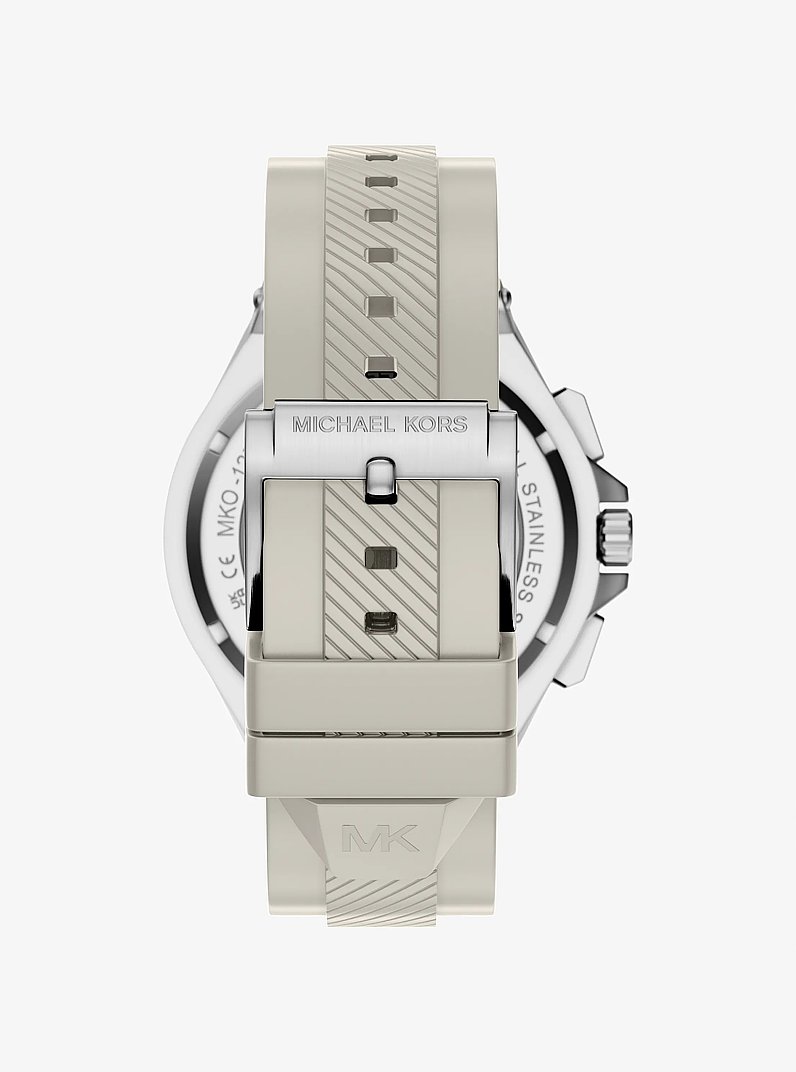 Oversized Lennox Silver-Tone and Silicone Watch in SILVER | Michael Kors