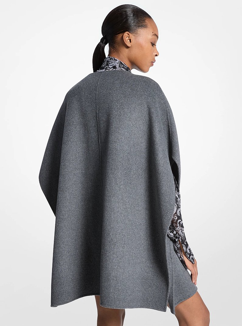 Double Face Wool Blend Cape in DERBY HEATHER | Michael Kors