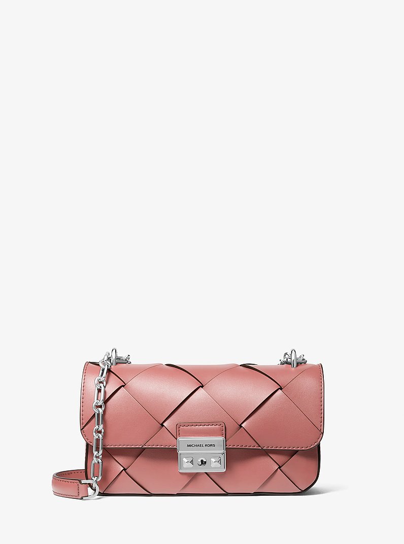 Petit sac &agrave; &eacute;paule Tribeca en cuir tiss&eacute; in ROSE | Michael Kors